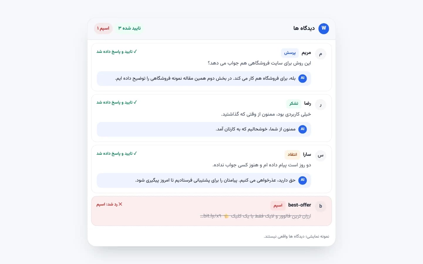 صفحه اصلی پاسخگوی هوشمند دیدگاه وردپرس